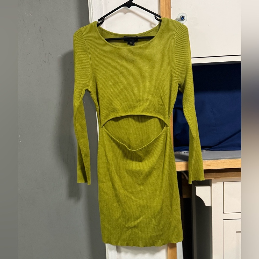 House of Harlow 1960 Green Long Sleeve Bodycon Dress
